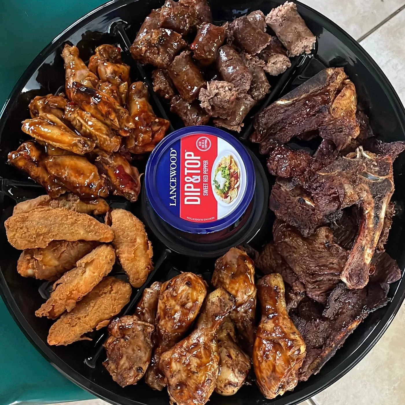 Large Provis Kitchen meat platter with wings, wors, chicken and grilled meat
